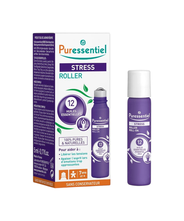 Puressentiel, Stress, Essential Oils, For Stress Relief, Roll-On Body Oil, For Head, 5 ml