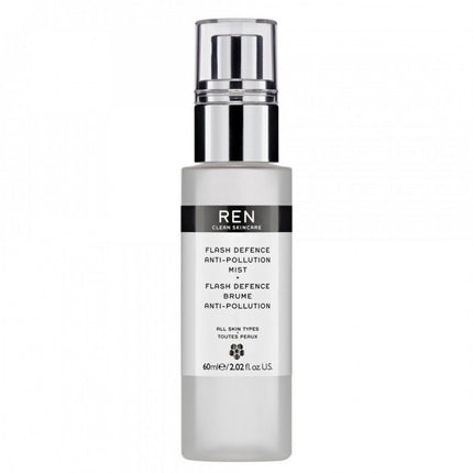 Ren, Flash Defence, Anti-Pollution, Mist Spray, For Face, 60 ml