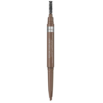Rimmel London, Brow This Way, Double-Ended, Eyebrow Cream Pencil, 002, Medium Brown, 2.4 g