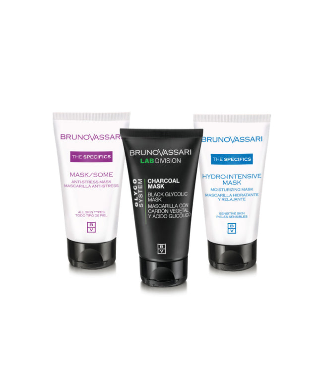 Multimasking Set Bruno Vassari: The Specifics, Moisturizing, Cream Mask, For Face, 50 ml + The Specifics, Vitamin A, Anti-Stress, Day &amp; Night, Cream Mask, For Face, 50 ml +