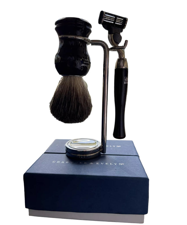 Set Crabtree &amp; Evelyn: Crabtree &amp; Evelyn, Shaving Razor, 5 Blades + Crabtree &amp; Evelyn, Face Shaving Brush