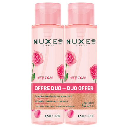 Set Duo, Nuxe, Very Rose, Cleansing &amp; Soothing, Micellar Water, For Sensitive Skin, 2 pcs, 400 ml