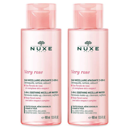 Set Duo, Nuxe, Very Rose, Micellar Water, For Sensitive Skin, 2 pcs, 400 ml