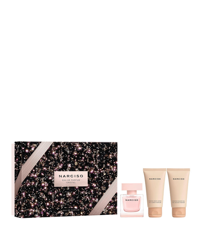 Set Narciso Rodriguez: Cristal, Eau De Parfum, For Women, 50 ml + Cristal, Hydrating, Body Lotion, 50 ml + Cristal, Cleansing, Shower Gel, All Over The Body, For All Skin Types, 50 ml