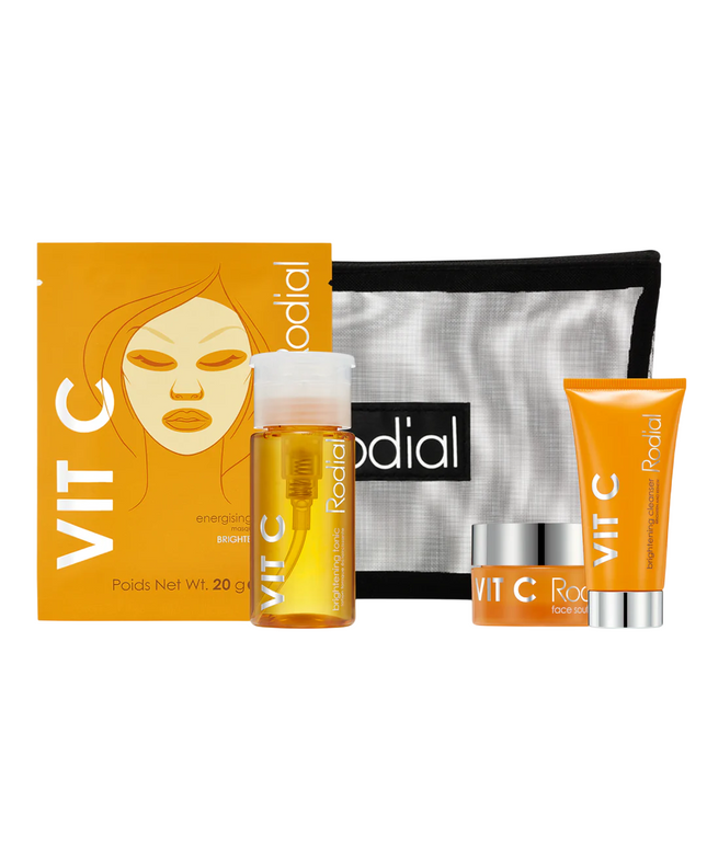 Little Luxuries Kit Set Rodial: Vit C, Brightening, Cleansing Gel, For Face, 20 ml + Vit C, Brightening, Souffle, For Face, 15 ml + Vit C, Brightening, Tonic Mist, 100 ml + Vit C, Energising, Sheet Mask, For Face, 20 g