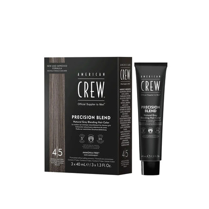 Set Trio, American Crew, Precision Blend, Semi-Permanent Hair Dye, 4-5 Natural Grey, 3 pcs, 40 ml