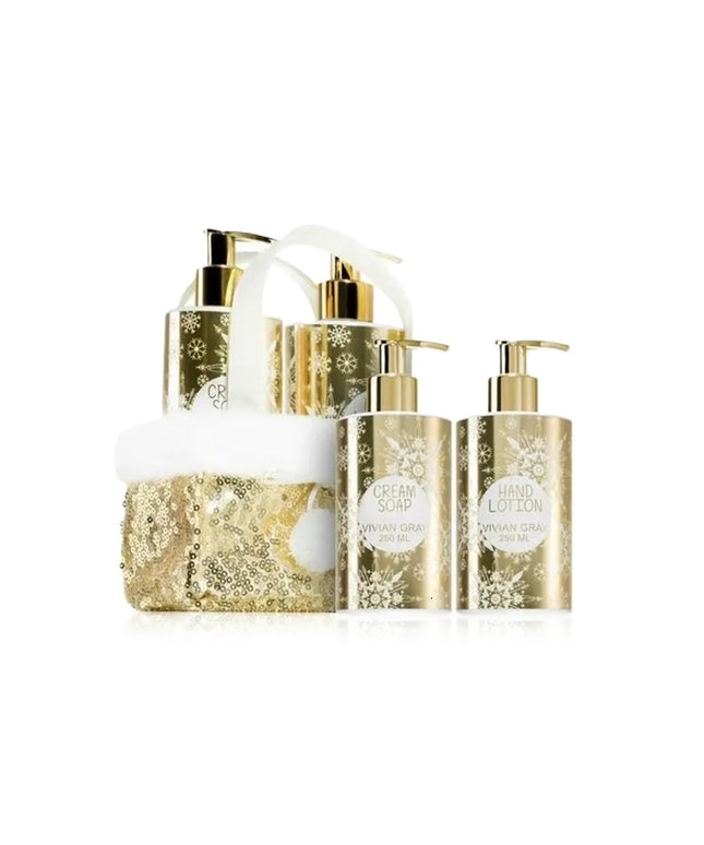 Set Vivian Gray: Golden Glitters, Hydrating, Hand Cream, 250 ml + Golden Glitters, Cleansing, Liquid Soap, 250 ml