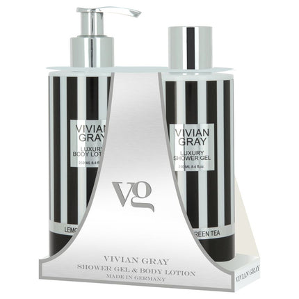 Set Vivian Gray: Luxury, Lemon &amp; Green Tea, Hydrating, Body Lotion, 250 ml + Luxury, Lemon &amp; Green Tea, Softening, Shower Gel, For All Skin Types, 250 ml