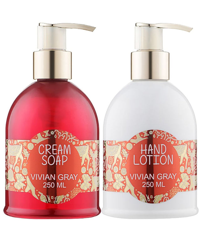 Set Vivian Gray: Red Christmas, Cleansing, Liquid Soap, 250 ml + Red Christmas, Hydrating, Hand Cream, 250 ml