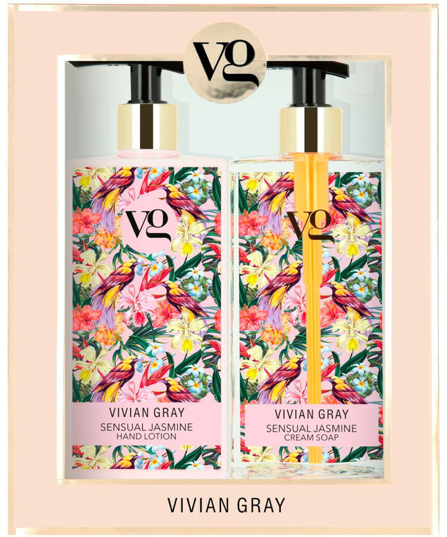 Set Vivian Gray: Sensual Jasmine, Hydrating, Hand Lotion, 350 ml + Sensual Jasmine, Cleansing, Liquid Soap, 350 ml