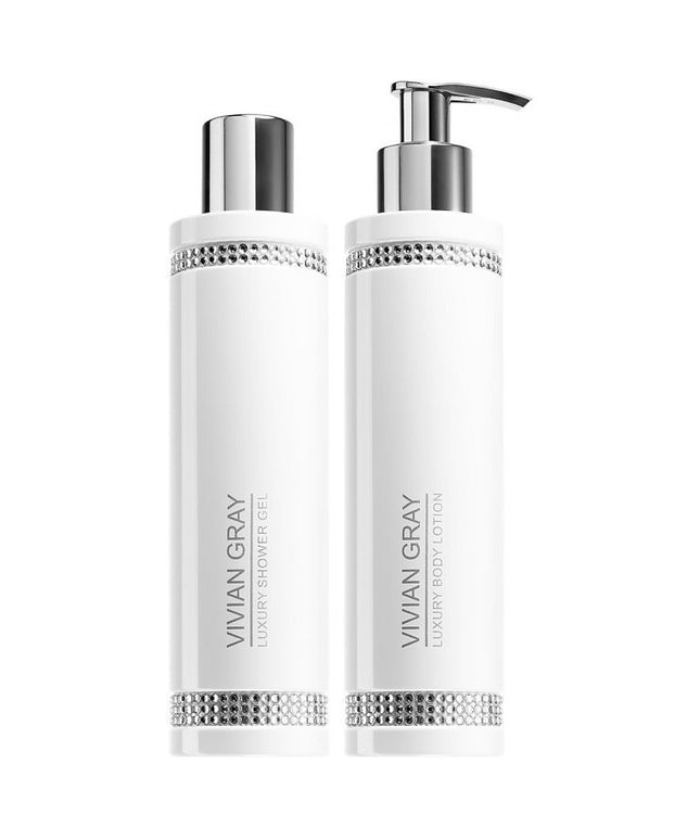 Crystals Set Vivian Gray: White Crystals, Softening, Shower Gel, For All Skin Types, 250 ml + White Crystals, Hydrating, Body Lotion, 250 ml