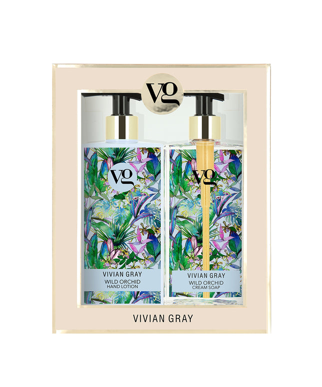 Set Vivian Gray: Wild Orchid, Hydrating, Hand Lotion, 350 ml + Wild Orchid, Cleansing, Liquid Soap, 350 ml