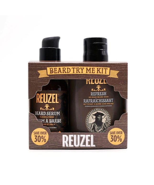 Try Me Kit Set Reuzel: Clean &amp; Fresh, Hydrating, Serum, For Beard, 50 ml + Refresh No Rinse, Beard Shampoo, Moisture And Shine, 100 ml