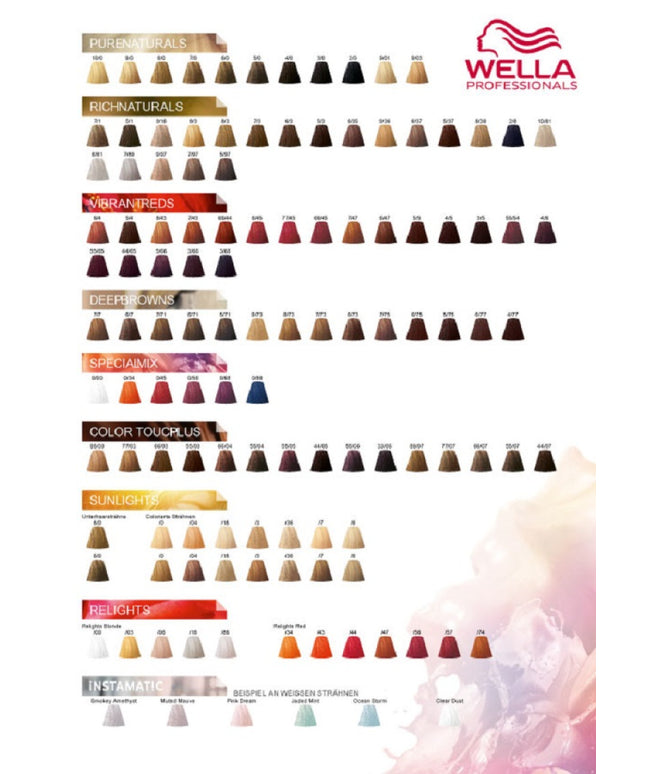 Wella Professionals, Wella Professionals, Hair Colour Chart