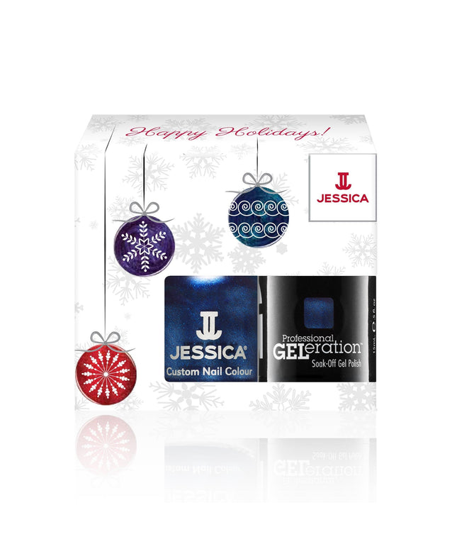 Winter Set Jessica: Custom Colors, Nail Polish, Light Up The Sky, 14.8 ml + Professional GELeration, Semi-Permanent Nail Polish, Light Up The Sky, 15 ml